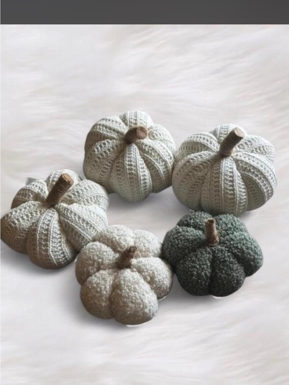 Neutral Knit and Bouclé Decorative Pumpkin Set - Home Accents